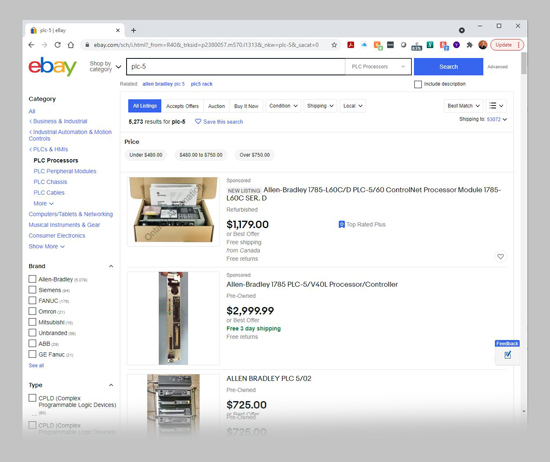 ebay PLC Search