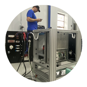 man working on control panel